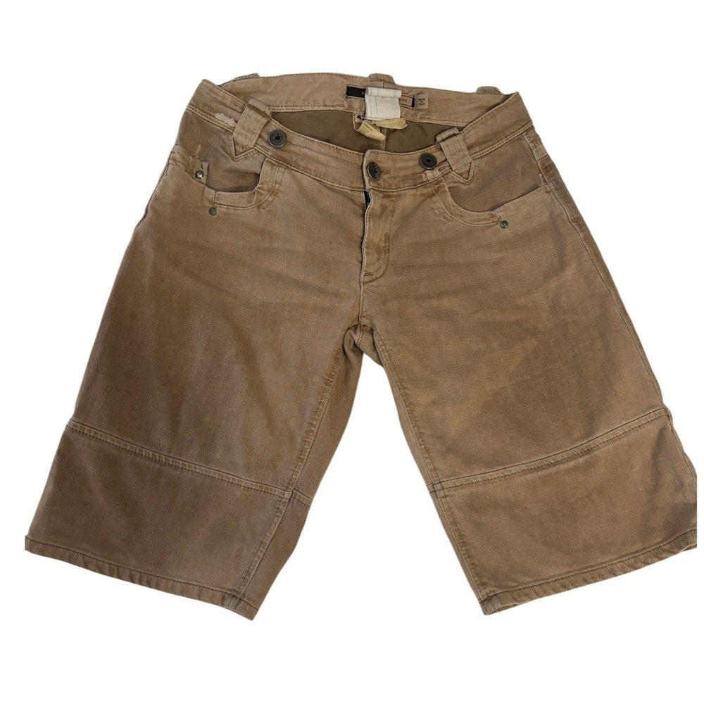 Sportmax Code Mens Tan Utility Shorts Made in Italy Size 42 Brown Twill